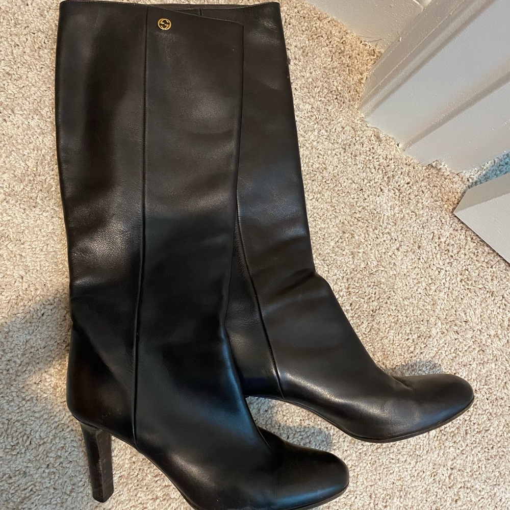 Vintage Gucci Dark Brown Leather Boots